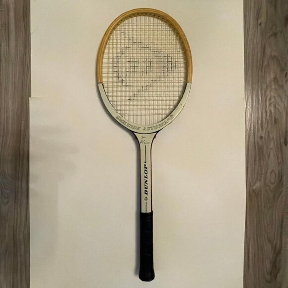 Vintage John McEnroe Dunlop Autograph Wooden Tennis Racquet with Original Cover - Picture 12 of 12